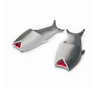 Coddies Shark Flops - Sandali con pesce squalo - Scarpe divertenti - Infradito a forma di pesce - Regali per Lei, Regali per Lui, Grigio shark, 10-11 Women/9-10 Men