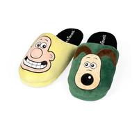 Coddies Wallace & Gromit - Pantofole con licenza ufficiale Aardman, comode scarpe da casa in memory foam, con suola antiscivolo, Wallace Gromit, 1/3.5 UK