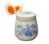 Coddled Egg Cups - Ceramic, 220ml Poached Egg Maker With Lid | 3.43in Cooking Container, Vintage Aesthetic Holder for Breakfast, Brunch, Lunch or Dinner, Suitable for Kitchen, Restaurant,