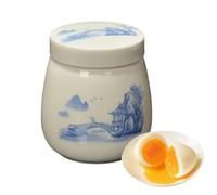 Coddled Egg Cups Lids, Vintage Ceramic Holder, Boiled Egg Coddlers | Soft Boiled Egg Coddlers Cups for Home Apartment Camping Picnic Travel Road Trip Breakfast Brunch