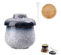 Coddled Egg Cups, Vintage Porcelain Coddled Egg Cooker with Lids, Multi-Use Eggs Coddlers Set, Breakfast Tableware for Steaming Eggs, Soup & Pudding (A)