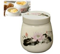 Coddled Egg Cups with Lids,220ml Vintage Ceramic Soft Boiled Egg Cooker Cups,Porcelain Tableware Breakfast Serving,Multifunction Table Treasure Chawanmushi Steamed Eggs Dish (Black)