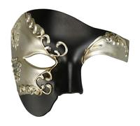 Coddsmz Masquerade Mask Phantom of The Opera - Maschera meccanica veneziana per feste (nero e argento)