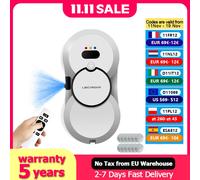 (Code: AEEU03) Robot pulisci finestre ultrasottile Liectroux HCR-10 con spruzzo d'acqua a ultrasuoni, robot aspirapolvere per finestre, tergivetro domestico, pulizia a secco e umida, percorso AI
