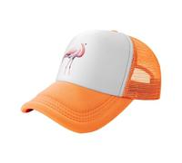 Code Flamingo - Berretto da baseball in rete con stampa nera, traspirante, adatto per pesca ed escursionismo, Arancione, L