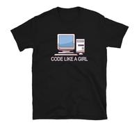 Code Like A Girl - Funny Programmer IT Gift Idea T-Shirt Black S
