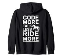 Code More Parla Meno Guidare più Programmatore a Cavallo Felpa con Cappuccio