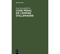 Code pénal de l'Empire d'Allemagne (Copertina rigida)