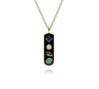 Coded Whispers Pendente In Gemma 'Amore' In Smalto Nero