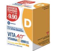 Vitamina D Act 2000 U.I., Integratore Alimentare in Compresse, a base di Vitamina D, 1 Confezione da 60 Compresse