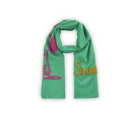 CODELLO Sciarpa Peanuts™ da donna in puro cotone con ricamo Snoopy, verde, Taglia unica