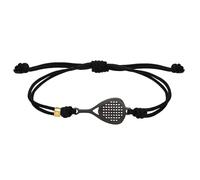 CODEONE Bracciale da paddle tour in nylon nero 2 nodi | acciaio inossidabile di colore nero | design artigianale sportivo | racchetta | confezione regalo