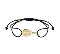 CODEONE Bracciale Racchetta da Padel in Nylon Nero | Acciaio Inossidabile Colore Oro | Design Artigianale Sportivo | Filo Regolabile in Nylon | Racchetta | Confezione Regalo