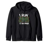 Coder Devops I Run It On Prod Hacker Skull Felpa con Cappuccio