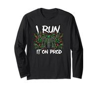 Coder Devops I Run It On Prod Hacker Skull Maglia a Manica