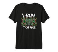 Coder Devops I Run It On Prod Hacker Skull Maglietta Premium