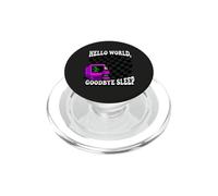 Coder Hello World Goodbye Sleep Computer Science Retro PopSockets PopGrip per MagSafe