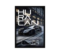 CodersParadise Huracan Supercar Performance Poster Frame | Stampa artistica da parete con cornice A4 di alta qualità per camera da letto, ufficio e configurazione di gioco, decorazione automobilistica