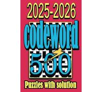 Codeword Book for adults 2025 2026: Quick Daily Code words containing 500 puzzles with solution