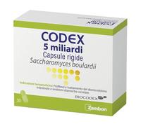 Codex 30 Capsule Rigide 5 MILIARDI 250 MG per il Trattamento della Diarrea e Dis