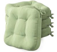 Codi Set di 4 cuscini per sedia 40 x 40 x 8 cm, extra spessi, comodi cuscini per sedia con rivestimento idrorepellente, lavabili, antiscivolo, in memory foam, per sedie da esterno e da giardino, verde