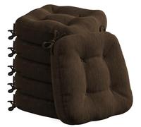 Codi Set di 6 cuscini per sedia 40 x 40 x 8 cm, extra spessi, comodi cuscini per sedia con rivestimento idrorepellente, lavabili, antiscivolo, in memory foam, per sedie da esterno e da giardino