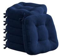 Codi Set di 6 cuscini per sedie da 40 x 40 x 8 cm, spessi, comodi cuscini per sedia con fodera resistente all'acqua, lavabili, antiscivolo, per sedie da esterno e giardino, colore blu navy