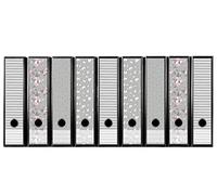 codiarts. Dorso autoadesivo per 9 raccoglitori larghi, set di etichette stampate con foro per il manico, targhetta per la schiena con motivo largo, targhetta per la schiena, motivo floreale mix grigio