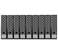 codiarts. Dorso autoadesivo per 9 raccoglitori larghi - Set di etichette stampate con foro per presa - Targhetta posteriore larga - Adesivi per raccoglitori nel motivo: elegante pizzo nero - moderno