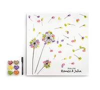 codiarts. Tela per Matrimonio, Anniversario, Festa di Famiglia, Come Libro degli Ospiti, con tampone per Impronte digitali e Penna, Motivo Leone di Leone, 50 x 50 cm, Made in Germany