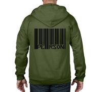 Codice a Barre Persona Felpa Cappuccio e Zip Intera - Politici T-Shirt Ora