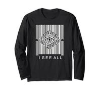 codice a barre tutti gli occhi vedenti illusione illuminati fede Maglia a Manica