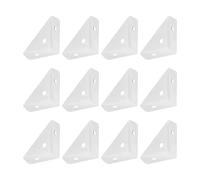 Codice Angolare Da 12 Pezzi For Staffe A Triangolo Rettangolo, Mobili Fissi, Utilizzati For Il Supporto E Il Rinforzo Degli Angoli Di Armadi E Letti.(White-12pcs)