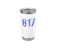 Codice Area 617 per Boston Massachusetts MA 617 Bicchiere termico in acciaio inox doppia parete