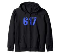 Codice Area 617 per Boston Massachusetts MA 617 Felpa con Cappuccio