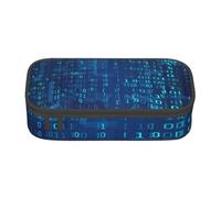 Codice binario blu del programmatore, Astuccio per matite, Astuccio per matite Astuccio per penne a matita di grande capacità Borsa per cosmetici