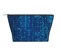 Codice binario blu del programmatore, Borsa da toilette Borsa per trucco Borsa per cosmetici Borsa da toilette da viaggio portatile