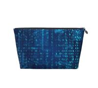 Codice binario blu del programmatore, Borsa da toilette Borsa per trucco Borsa per cosmetici Borsa da toilette da viaggio portatile