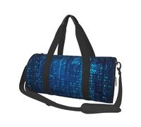 Codice binario blu del programmatore, Borsone da viaggio di grande capacità Borsa rotonda Borsa da viaggio sportiva Borsa da viaggio Borsa da fitness