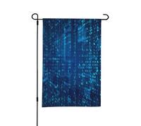 Codice binario blu programmatore, bandiera estiva da giardino bifacciale da 12x18 pollici per esterni