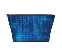 Codice binario del programmatore blu, Borsa da toilette Borsa per trucco Borsa per cosmetici Borsa da toilette da viaggio portatile