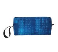 Codice binario del programmatore blu, Borsa per il trucco Borsa per cosmetici Borsa da toilette da viaggio portatile Borsa per trucco Organizer