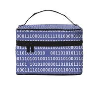 Codice binario per programmatore, viola, borsa da viaggio per il trucco da donna, grande organizer per cosmetici
