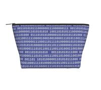 Codice computer binario programmatore viola, Borsa da toilette Borsa per trucco Borsa per cosmetici Borsa da toilette da viaggio portatile