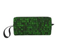 Codice computer decimale verde del programmatore, Borsa per il trucco Borsa per cosmetici Borsa da toilette da viaggio portatile Borsa per trucco Organizer