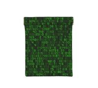 Codice computer decimale verde del programmatore, Spremere il portafoglio superiore da donna Borsa portaoggetti Piccola portamonete Portamonete