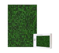 Codice del computer decimale verde del programmatore,Puzzle in legno da 300 pezzi per adulti e adolescenti