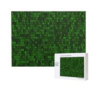 Codice del computer decimale verde del programmatore,Puzzle in legno da 500 pezzi, gioco di famiglia, puzzle per adulti e adolescenti, decorazioni per la casa
