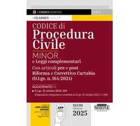 Codice di procedura civile. Ediz. minor. E leggi complementari. Con articoli pre e post Riforma e Correttivo Cartabia (D.Lgs. n. 164/2024). Con app CodiciSimone