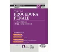 Codice di procedura penale con Costituzione e leggi complementari. Con APP CODICI SIMONE per un codice sempre aggiornato